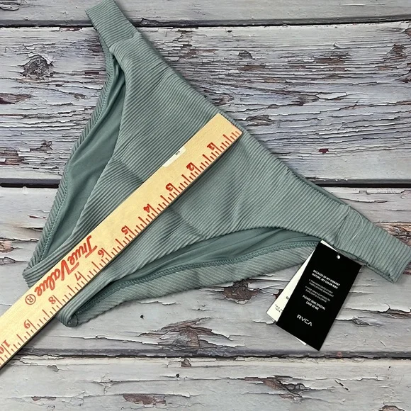 🆕NWT RVCA Salt Wash Mid Rise Medium Coverage Bikini Bottom Size Large - Picture 7 of 10